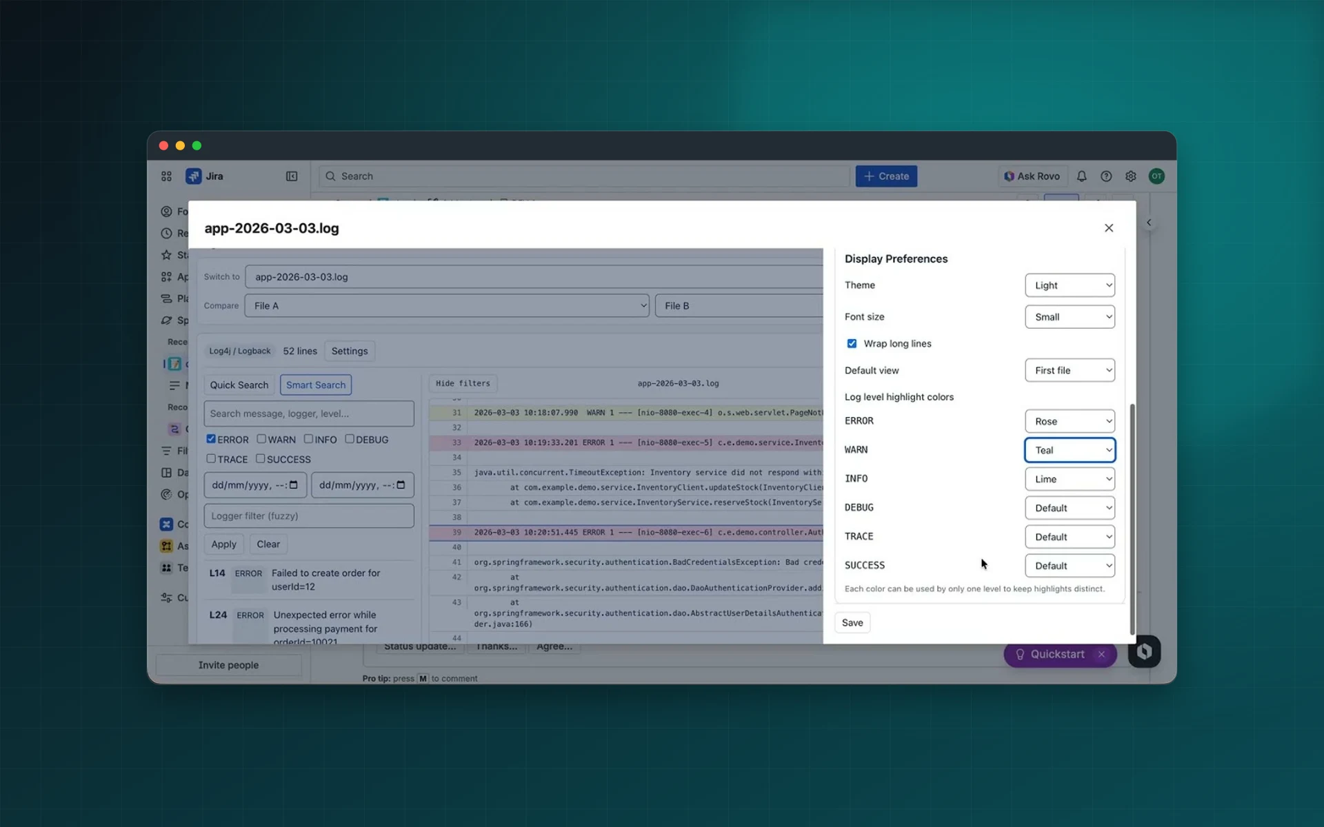 Log Viewer for Jira