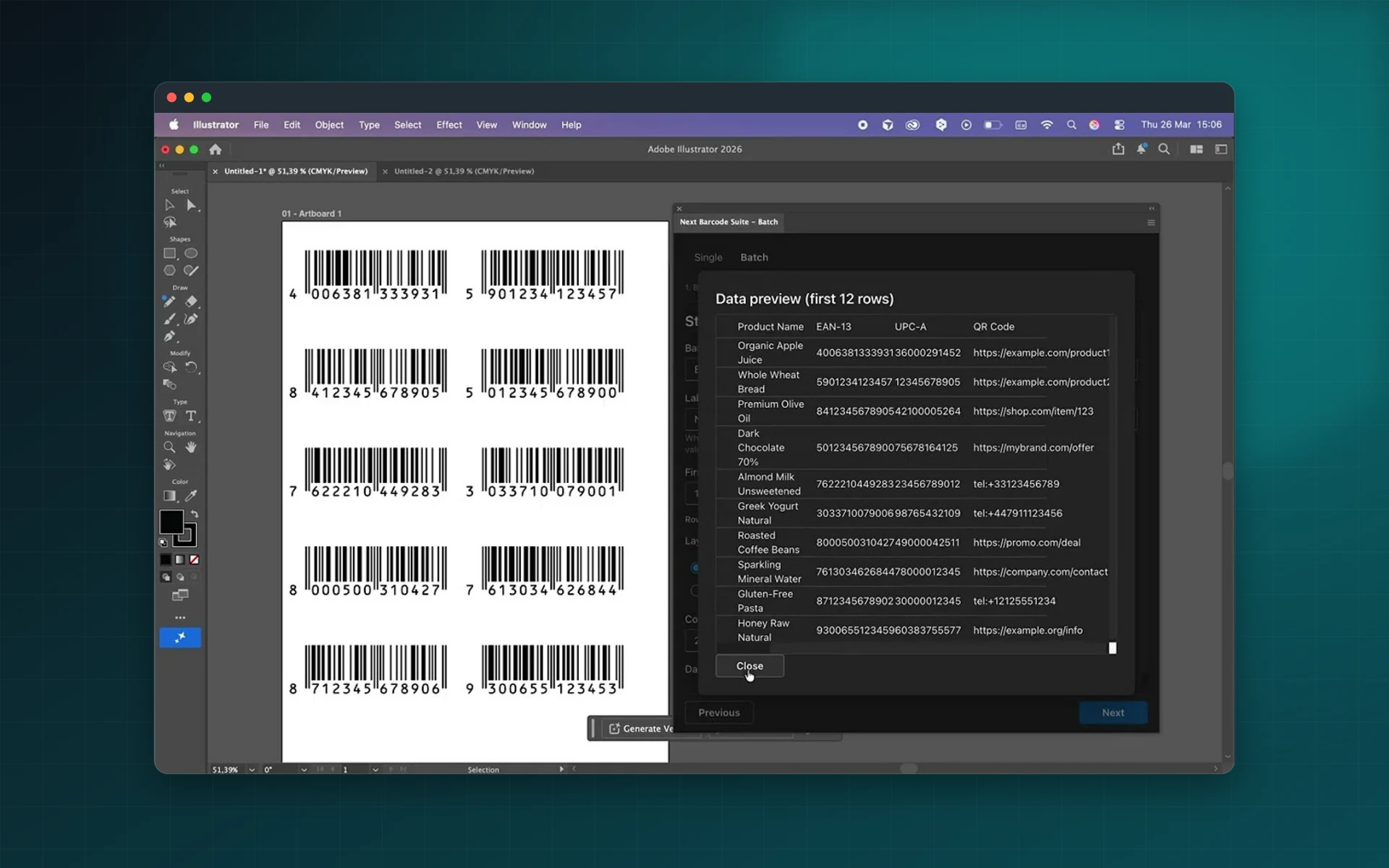Next Barcode Suite Batch Edition: see it inside the app