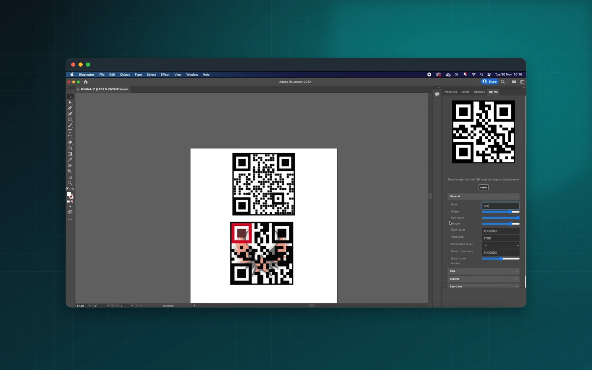 QR PRO for Adobe Illustrator: see it inside the app