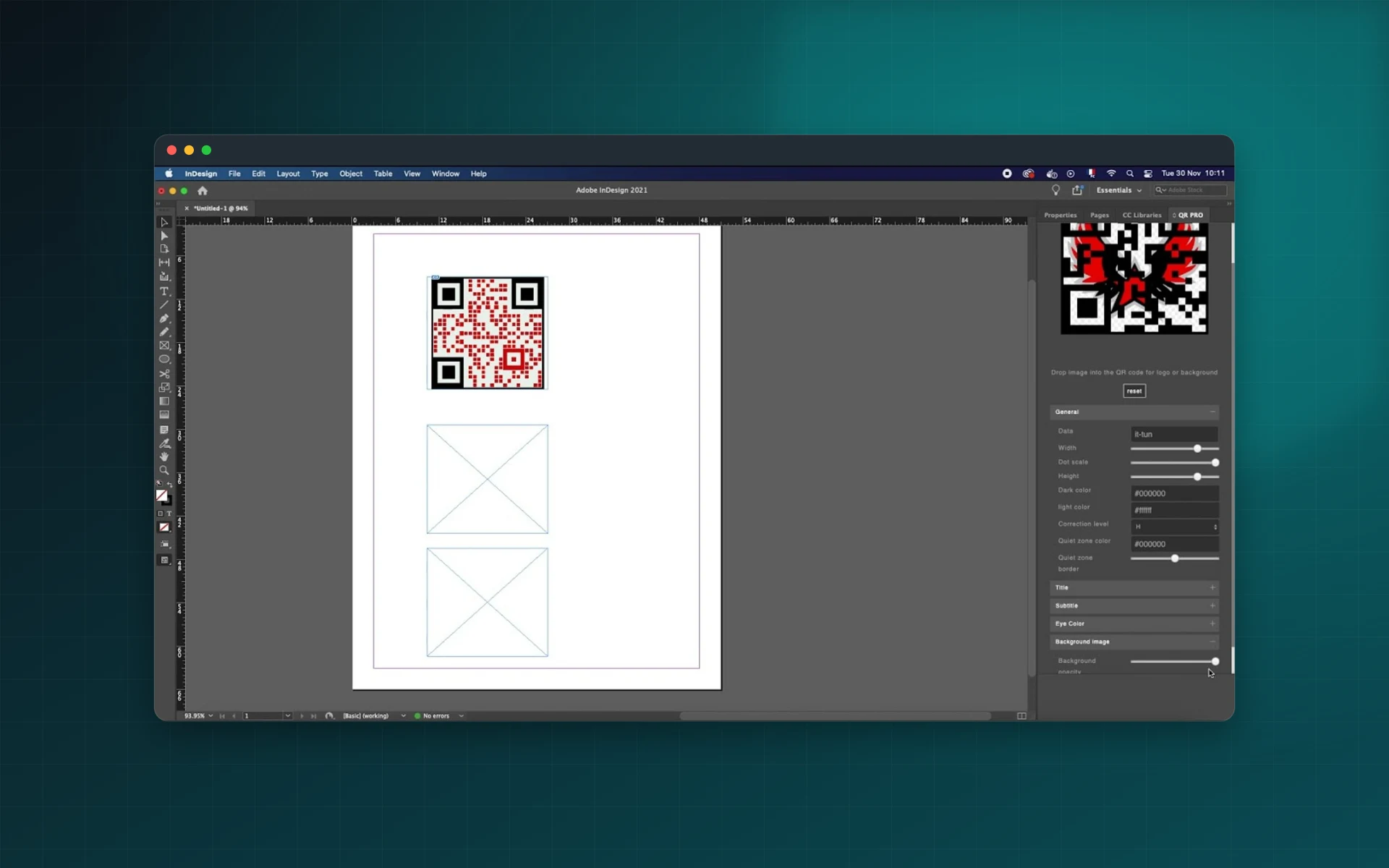 QR PRO for Adobe InDesign: see it inside the app
