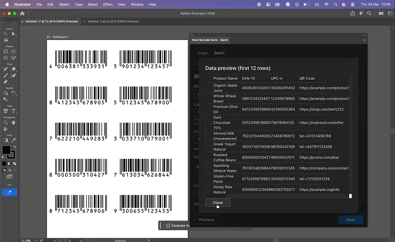 Batch Barcode Generator: bulk barcodes from CSV and Excel